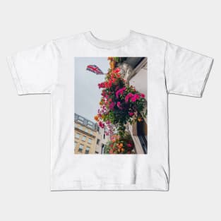 Flowerboxes and the Union Jack Kids T-Shirt